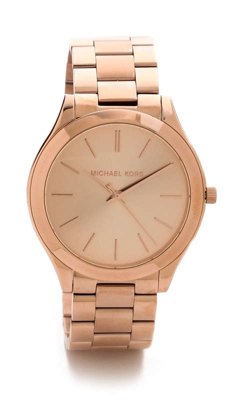 michael kors runway slim rose vachetta women'|Michael Kors Slim Runway Rose Dial Rose Gold.